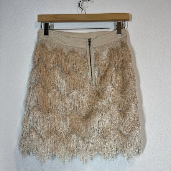 Ella Moss Champagne Fringe Mini Skirt Size 2 NWT $158 MSRP Flapper Party Skirt - Picture 3 of 13
